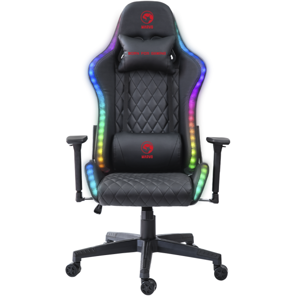 GAMING STOL - MARVO CH-35BK RGB ČRNE BARVE