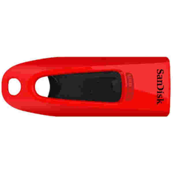 Spominski ključek 32GB USB 3.0 Sandisk Ultra 100MB/s - plastičen/drsni/rdeč (SDCZ48-032G-U46R)