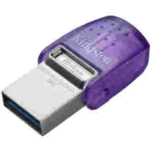 Spominski ključek 64GB USB 3.2/USB-C Kingston DT microDuo3G3 200MB/s - plastičen/s pokrovčkom microduo/moder (DTDUO3CG3/64GB)