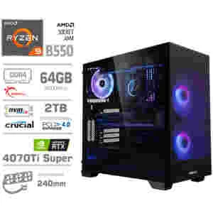 Računalnik MEGA MT S7X R9-5900X/RTX4070Ti Super/32GB/2TB-4.0/750W/Brez OS/črna RGB