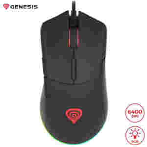 MIš Genesis Krypton 290 optična gaming RGB 6400DPI  7 prog. tipk spomin - črna