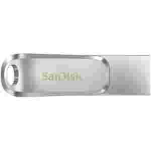 Spominski ključek 128GB USB 3.2/USB-C USB-C Sandisk Ultra Luxe Dual 150MB/s kovinski vrtljiv srebrn (SDDDC4-128G-G46)