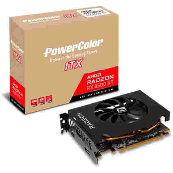 Grafična kartica AMD RX 6500XT PowerColor ITX - 4GB GDDR6  | 1xDisplayport 1.4a 1xHDMI 2.1a (AXRX 6500XT 4GBD6-DH)