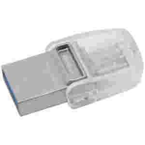 Spominski ključek 64GB USB 3.2/USB-C Kingston 100MB/s 15MB/s plastičen micro duo prozorn (DTDUO3C/64GB)