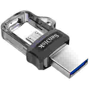 Spominski ključek 32GB USB 3.0 Sandisk Ultra Dual 150MB/s - plastičen/micro drsni/črn (SDDD3-032G-G46)