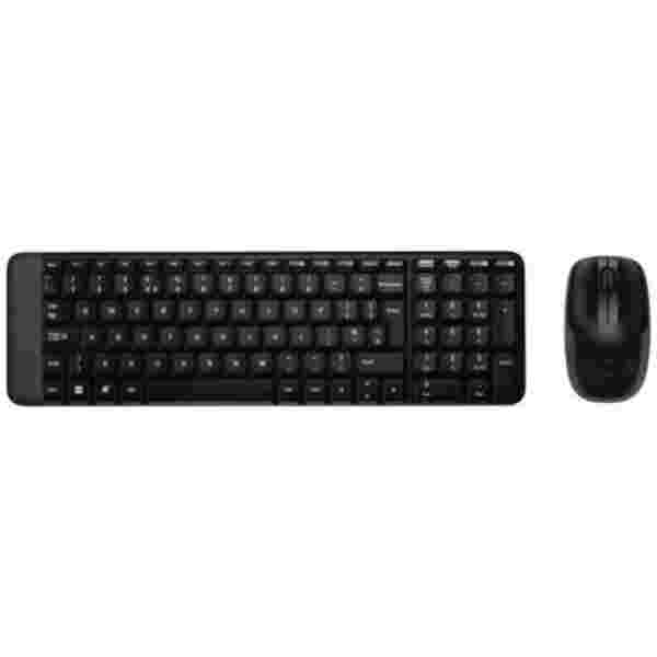 Tipkovnica in miš Logitech brezžična desktop MK220 US international črna SLO gravura (920-003168)