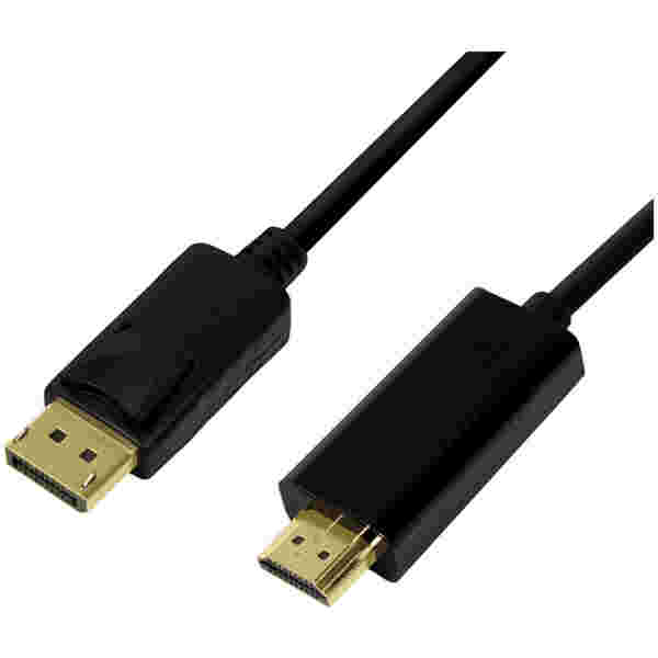 Kabel DisplayPort (m) => HDMI (m) 1,0m LogiLink 4K@30Hz - črn (CV0126)