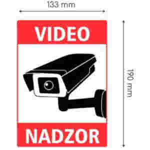 Video nadzor NALEPKA VIDEO NADZOR prozorna A5 (190x133)