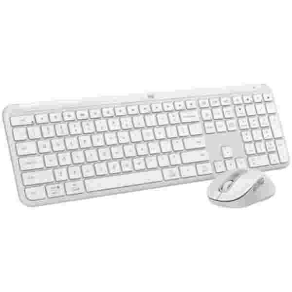 Tipkovnica in miš Logitech brezžična + Bluetooth Signature Slim Combo MK950 SLO bela Bolt USB reciever SLO gravura (920-012491)