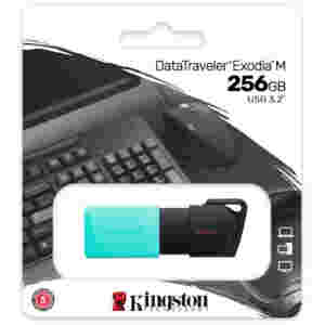 Spominski ključek 256GB USB 3.2 Kingston DataTraveler Exodia M 100MB/s plastičen izvlečni zeleno-črn (DTXM/256GB)