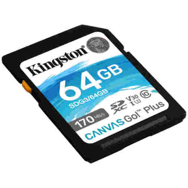 Spominska kartica SDXC 64GB Kingston Canvas Go! Plus 170MB/s U3 V30 UHS-I )