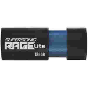 Spominski ključek 128GB USB 3.2 Patriot Supersonic Rage Lite 120MB/s gumificiran brez pokrovčka črno-moder (PEF128GRLB32U)