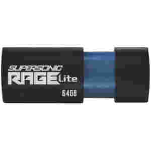 Spominski ključek 64GB USB 3.2 Patriot Supersonic Rage Lite 120MB/s - plastičen/izvlečni/črno-moder (PEF64GRLB32U)