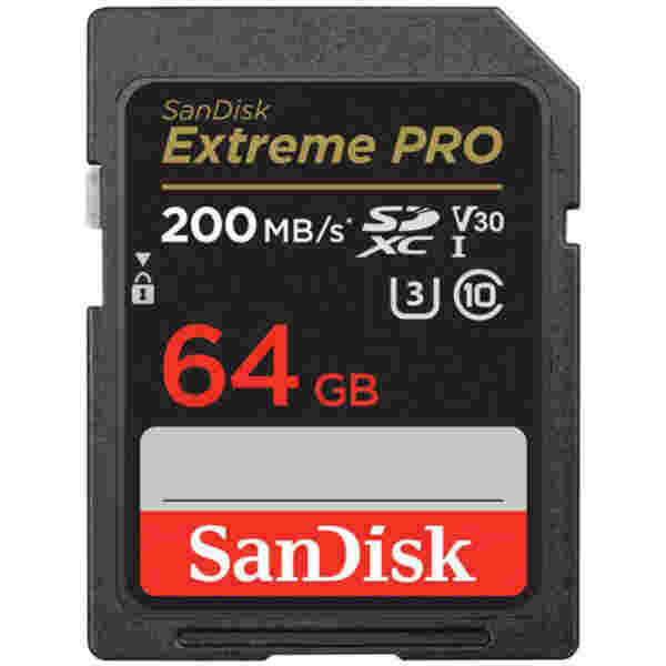 Spominska kartica SDXC 64GB Sandisk Extreme Pro Extreme 200MB/s/90MB/s U3 V30 UHS-I (SDSDXXU-064G-GN4IN)