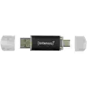 Spominski ključek 32GB USB 3.2/USB-C Intenso Twist Line 70MB/s plastičen s pokrovčkom črn (3539480)