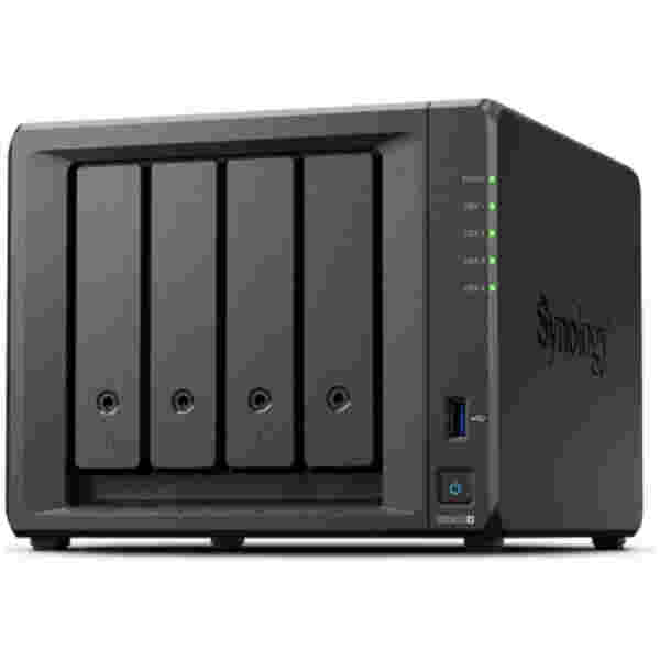 NAS ohišje Synology DS923+ 4GB za 4x 3.5'' SATA HDD/SSD 2x M.2 2280 NVMe SSD CPU AMD R1600 2-core 2.6 (base) / 3.1 (turbo) GHz, 4 GB DDR4 ECC, 2x RJ-45 1GbE LAN Port; 2x USB 3.2; eSATA port; 2.24 kg; 3yr warranty