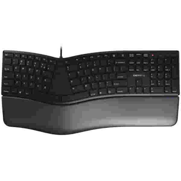 Tipkovnica Cherry USB ergonomska KC 4500 ERGO US international Ergonomska črna SLO gravura (JK-4500GB-2)