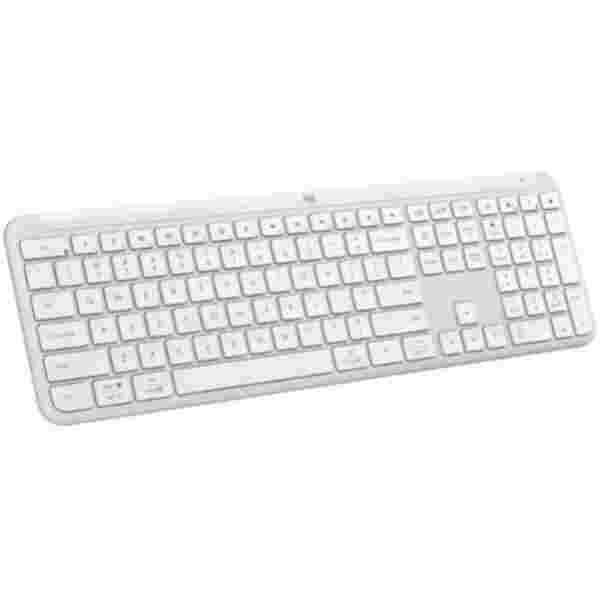 Tipkovnica brezžična + Bluetooth Logitech Signature Slim K950 US international | SLO gravura bela (920-012466)