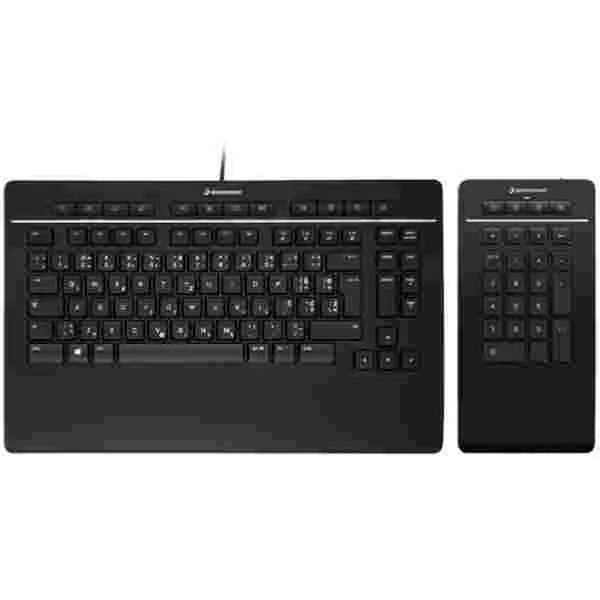 Tipkovnica Žična 3Dconnexion Keyboard Pro US international | SLO gravura črna + NumPad (3DX-700092)