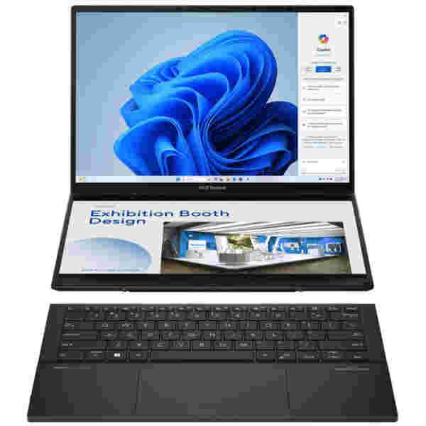 Prenosnik Asus 2x 35,5 cm (14,0") Zenbook Duo 14 OLED 2880x1800 OLED na dotik 500nit 120Hz Ultra 7-155H/32GB/SSD1TB/BL/Pisalo/Intel Arc/Win11Home (90NB12U1-M00JX0)