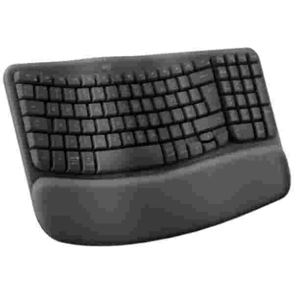 Tipkovnica Logitech brezžična ergonomska Wave Keys Bolt USB reciever črna SLO gravura (920-012304)