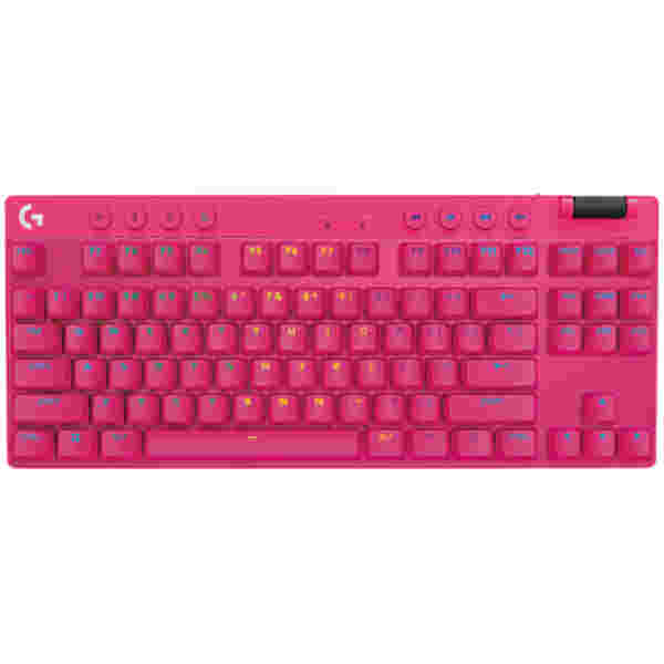 Gaming Tipkovnica brezžična Logitech G PRO X TKL LIGHTSPEED US | SLO gravura roza RGB (920-012159)