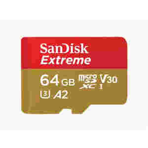 Spominska kartica SDHC-Micro 64GB Sandisk Extreme 170MB/s/80MB/s U3 V30 UHS-I +adapter (SDSQXAH-064G-GN6MA)