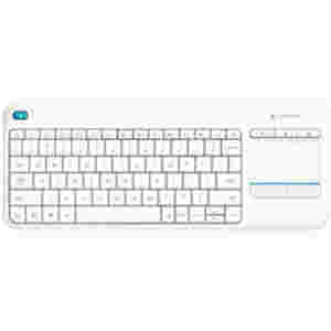 Tipkovnica brezžična Logitech K400 Plus US | SLO gravura bela + TouchPad (920-007146)