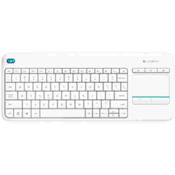 Tipkovnica brezžična Logitech K400 Plus US | SLO gravura bela + TouchPad (920-007146)