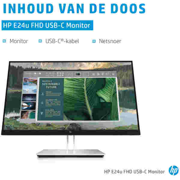 Monitor HP 60,5 cm (23,8") E24u G4 1920x1080 IPS 5ms HDMI DisplayPort USB-C 65W DP-Out 4xUSB3.2 Pivot  3H sRGB99% - Image 5