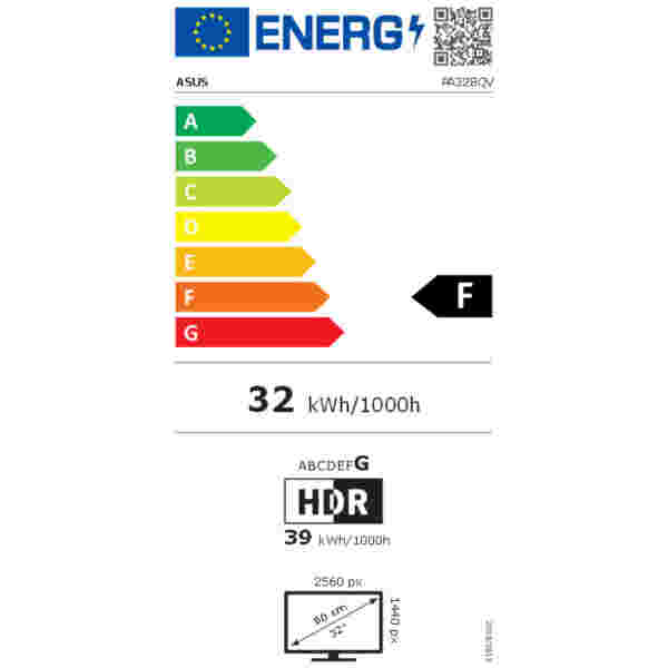 5") PA328QV 2560x1440 grafično oblikovanje 75Hz IPS 5ms 2xHDMI DisplayPort 4xUSB3.2 Pivot Zvočniki  sRGB100% AdaptiveSync HDR10 ProArt Delta E