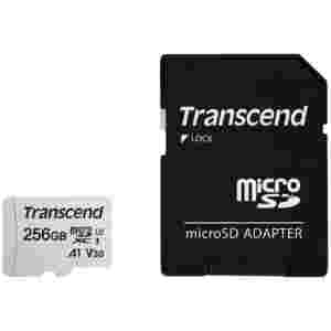 Spominska kartica SDXC-Micro 256GB Transcend 45MB/s/U3 V30 UHS-I +adapter (TS256GUSD300S-A)