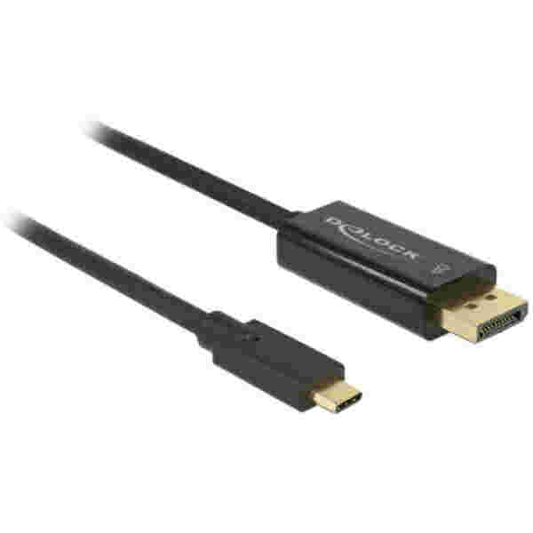 Kabel USB-C => DisplayPort 2,0m Delock 4K@60Hz - črn (85256)