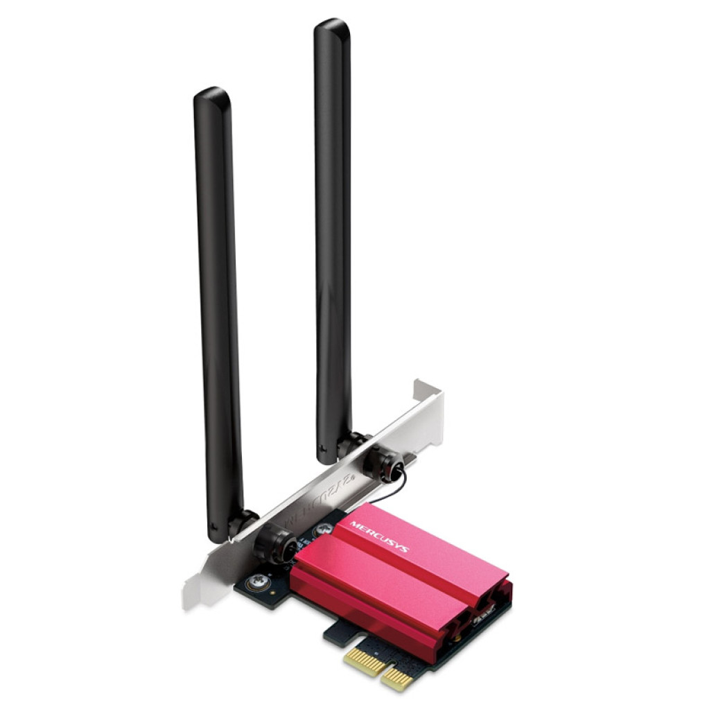 Brezžični mrežni adapter PCIe MERCUSYS MA86XE WiFi6E 802.11ax 2402Mbit/s triband 2x antena 5.3 ()