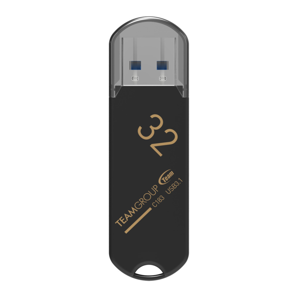 Spominski ključek 32GB USB 3.1 Teamgroup C183 - plastičen/s pokrovčkom/črn (TC183332GB01)