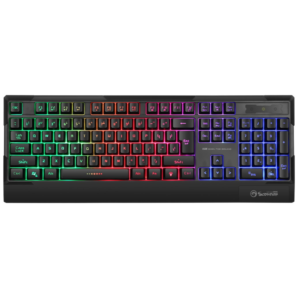 Gaming Tipkovnica Žična Marvo K606 SLO  - US International | SLO gravura črna RGB (9952)