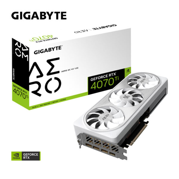 Grafična kartica nVidia RTX4070Ti Super GigaByte AERO OC bela - 16GB GDDR6X (GV-N407TSAERO OC-16GD)