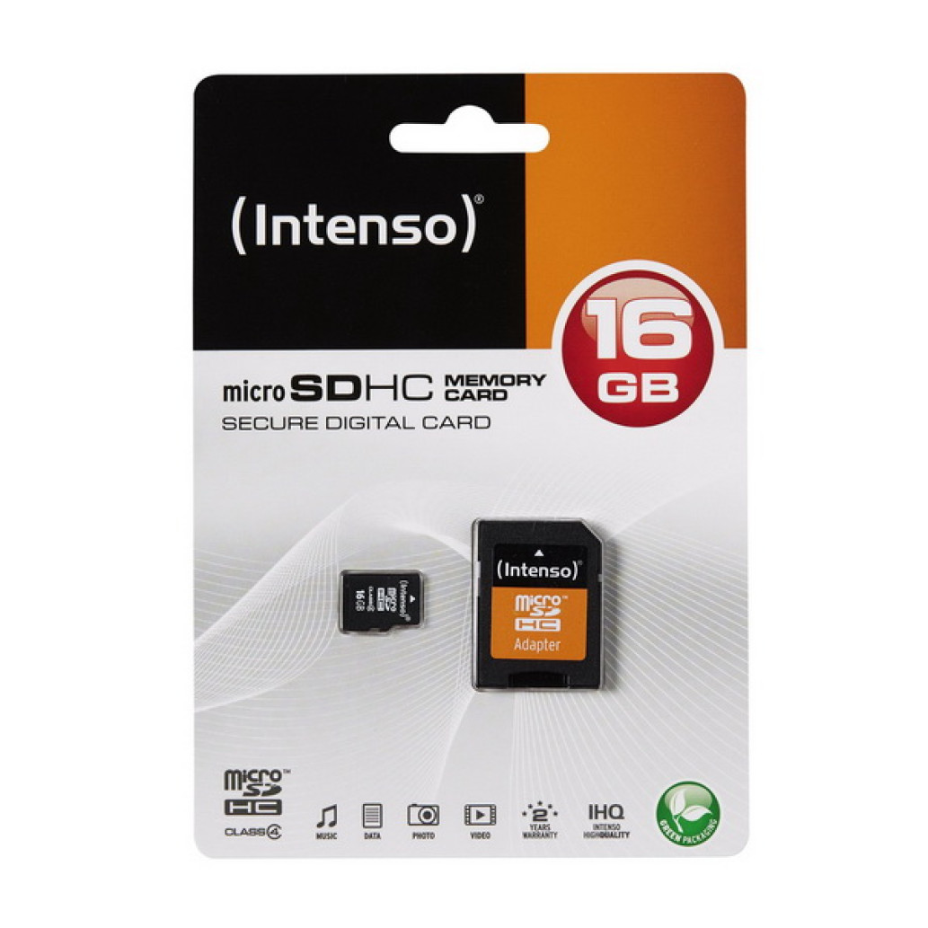 Spominska kartica SDHC-Micro 16GB Intenso 90MB/s 90MB/s U1 UHS-I (3423470) adapter