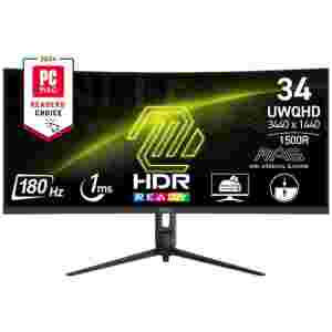 Zaslon MSI MAG 342CQR E2 34" / UWQHD / 180Hz / 1ms / ukrivljen (črn)