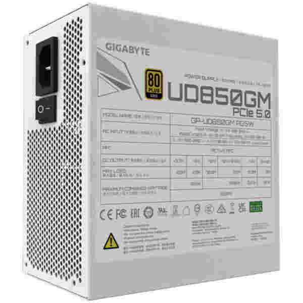 Napajalnik - 850W GigaByte UD850GM PG5W 80Plus Gold 90% ATX 12V V3.0 Modular 120mm bela (GP-UD850GM PG5W) - Image 3