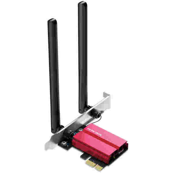 Brezžični mrežni adapter PCIe MERCUSYS MA86XE WiFi6E 802.11ax 2402Mbit/s triband 2x antena 5.3 ()