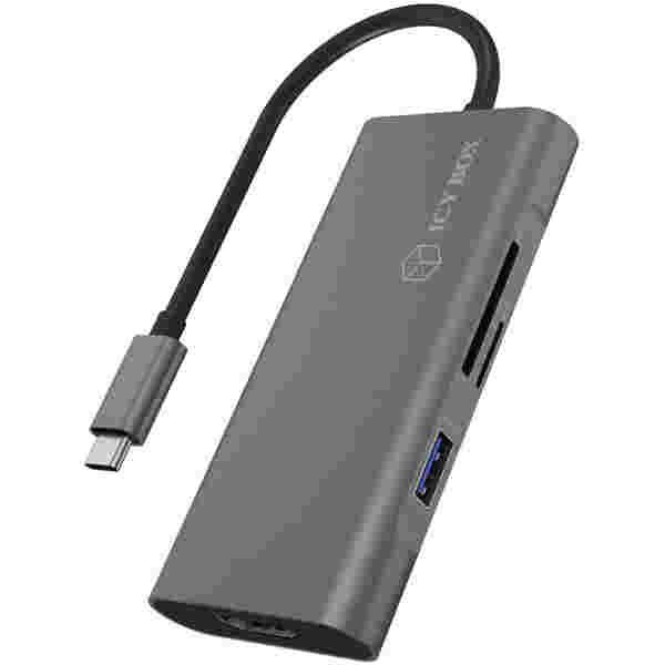 Priklopna postaja USB-C => Icy Box IB-ADK4026-CPD 1xHDMI 3xUSB3.0 USB-C 100W čitalec kartic SD/microSD (IB-ADK4026-CPD)