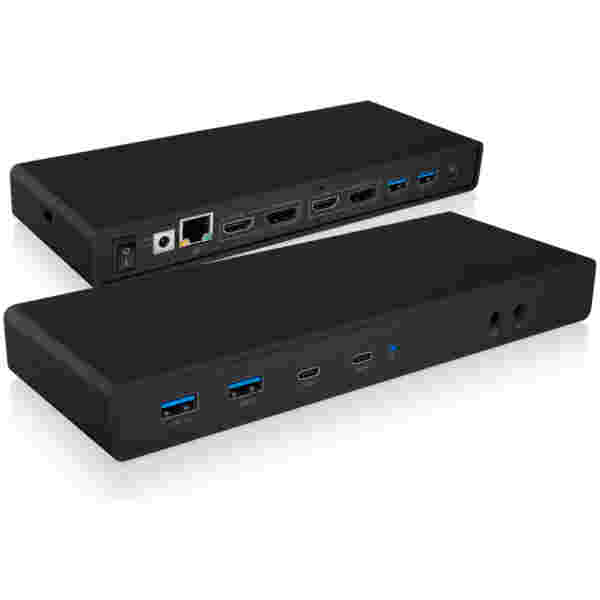 Priklopna postaja USB-C => 4x USB 3.0 2x USB-C ETH LAN 2x HDMI 2x DisplayPort Cardreader Audio ICYBOX + 100W napajlnik priložen