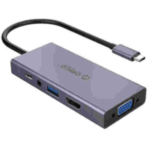 Priklopna postaja USB-C => USB 3.0 HDMI VGA avdio PD 60W ORICO (MC-U501P)