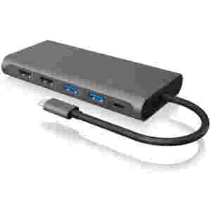 Priklopna postaja USB-C => 2x USB 3.0 tip A 1x USB-C 2x USB 2.0 1x USB-C PD3.0 100W 2x HDMI 1x Displayport 1.4 1x RJ45 Giga 1x čitalec kartic SD/microSD Icybox (IB-DK4050-CPD)