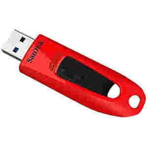 Spominski ključek 64GB USB 3.0 Sandisk Ultra 130MB/s - plastičen/drsni/rdeč (SDCZ48-064G-U46R)