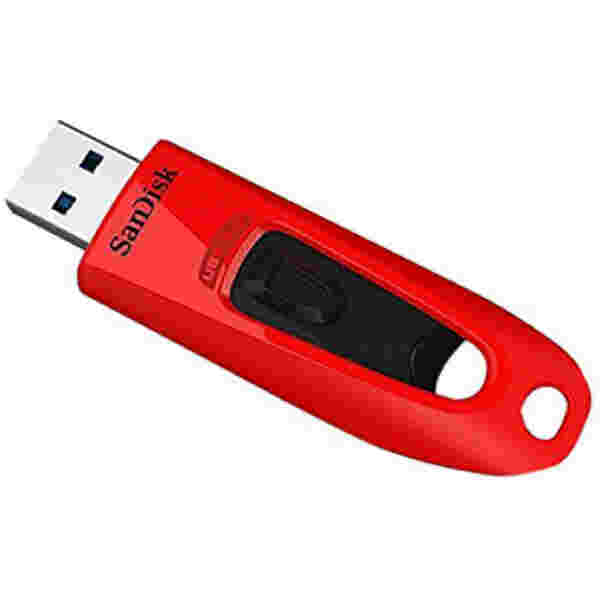 Spominski ključek 64GB USB 3.0 Sandisk Ultra 130MB/s - plastičen/drsni/rdeč (SDCZ48-064G-U46R)