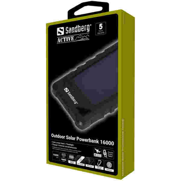 Sandberg Outdoor Solar Powerbank 16000 IP67 solarna prenosna baterija - Image 4