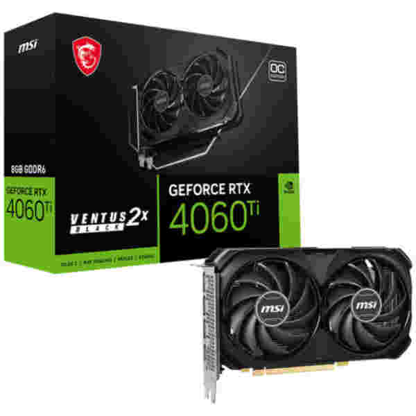 Grafična kartica nVidia RTX4060Ti MSI Ventus 2X Črna - 8GB GDDR6 (V515-017R)