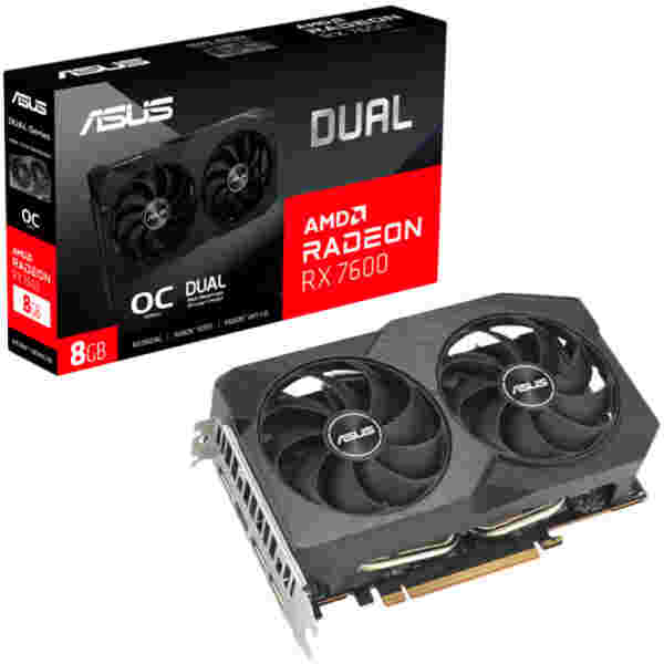 Grafična kartica AMD RX 7600 Asus DUAL V2 OC - 8GB GDDR6  | 3xDisplayport 1.4a 1xHDMI 2.1 (90YV0IH2-M0NA00)